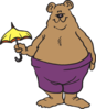 Bear Holding Small Umbrella Clip Art